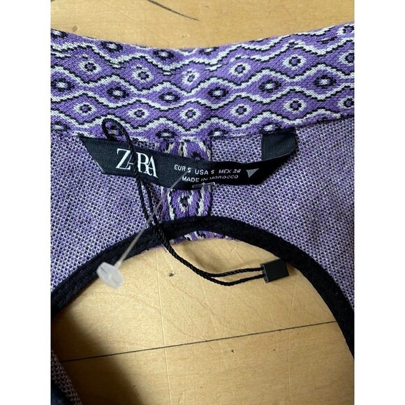 Zara BNWOT womens collared purple bodysuit sz small backless - Picture 5 of 8